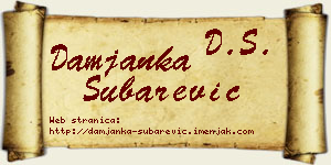 Damjanka Šubarević vizit kartica